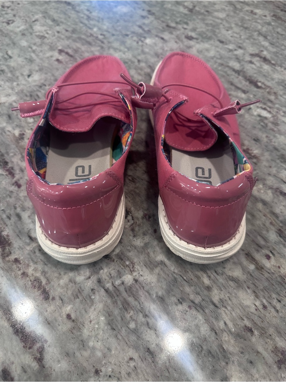 Hey Dude Rose Pink Canvas Slip-Ons with Floral Liner - Picture 2 of 6